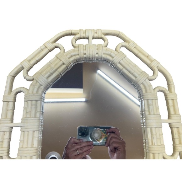 1986 Vintage Faux Bamboo Mirror Butterfly Shelf Set Homco Cottagecore Retro Boho - Picture 12 of 14